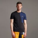 Cut and Sew T-Shirt - Jet Black/ Navy