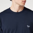 Maison Kitsuné Men's Navy Fox Patch Classic Pocket T-Shirt - Navy - S