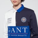 GANT Men's Sailing Heavy Rugger Long Sleeve Polo Shirt - College Blue