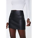 Faux Leather Mini Skirt - L