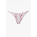 Snakeskin Print String Bikini Bottoms - L