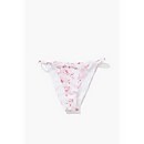 Floral Print String Bikini Bottoms - L