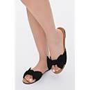 Faux Suede Bow Sandals - 6.5