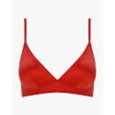 Stretch Satin Soft Bra - Scarlet