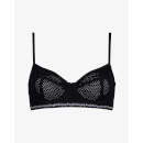 String Cotton Underwired Bra - Black