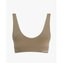 Semi Sheer Seamfree Crop Top - Desert Khaki