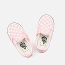 Vans Toddlers' Classic Slip On Velcro Checkerboard Trainers - Pink / White - UK 3 Baby