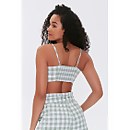 Gingham Tie-Front Cropped Cami