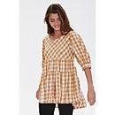 Gingham Flounce Tunic - L