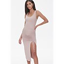 Ruched Drawstring Midi Dress - S
