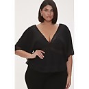 Plus Size Lace-Trim Top - 0X