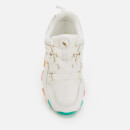 Kurt Geiger London Women's Lettie Leather Running Style Trainers - White/Comb