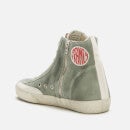 Golden Goose Women's Francy Suede Hi-Top Trainers - Military Green/Silver/White - UK 5
