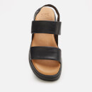 Dune Women's Location Leather Flatform Sandals - Black - UK 6