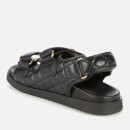 Dune Women's Lockstock Leather Double Strap Sandals - Black - UK 3