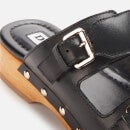 Dune Women's Juniper Leather Clog Sandals - Black - UK 3
