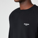 Balmain Men's Small Flock Sweatshirt - Black/White - S