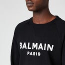 Balmain Men's Printed Sweatshirt - Black/White - S