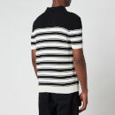 Balmain Men's Knitted Sailor Polo Shirt - Black/Natural - S