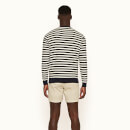 Orlebar Brown Men's Pierce Luxe Towelling Stripe Sweatshirt - Ink/White Sand - M