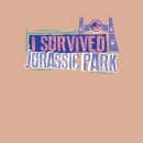 Jurassic Park I Survived Jurassic Park Women's Cropped Hoodie - Dusty Pink