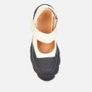 Ganni Women's Leather Heeled Mary Jane Shoes - Oyster Grey - UK 3