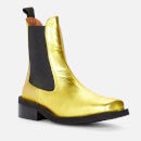 Ganni Women's Metallic Leather Chelsea Boots - Gold - UK 3