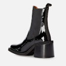 Ganni Women's Patent Leather Heeled Chelsea Boots - Black - UK 3