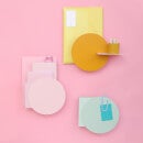 Peg & Board Wall Pocket With Mustard Shelf - Blush Pink
