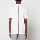 Thom Browne Men's Classic Pique Tricolour Stripe Polo Shirt - White - 3/L