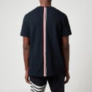Thom Browne Men's Classic Pique Tricolour Stripe T-Shirt - Navy - 3/L