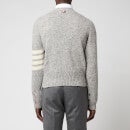 Thom Browne Men's 4-Bar Mohair Tweed Cardigan - Light Grey - 4/XL