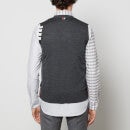 Thom Browne Men's 4-Bar Classic V-Neck Knit Vest - Dark Grey - 3/L