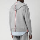 Thom Browne Men's Tricolour Stripe Classic Zip Hoodie - Light Grey - 1/S