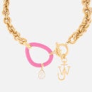 JW Anderson Women's Oversized Link Chain Choker - Gold/Pink