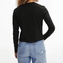 Calvin Klein Jeans Women's Shrunken Institutional Ls T-Shirt - CK Black
