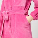 Kitri Women's Angie Pink Cotton Velvet Jumpsuit - Fuchsia - UK 12