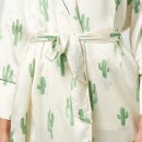 Never Fully Dressed Women's Cactus Satin Dressing Gown - White - S