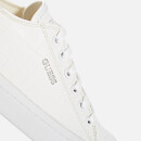 Guess Women's Ester Printed Leather Low Top Trainers - White - UK 3