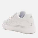 Guess Women's Ivee Leather Flatform Trainers - White - UK 3