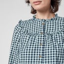 Whistles Women's Check Frill Collar Detail Top - Multi - UK 6