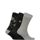 Socks 3 Pack - Argyle/Black/Grey Marl