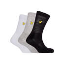 Sports Socks 3 Pack - Bright White/Black/Grey Marl