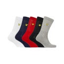 Sports Socks 5 Pack - Peacoat/Barbados Cherry/Grey Marl/Bright White/Black