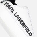 KARL LAGERFELD Women's Maxi Cup Leather Flatform Trainers - White/Black - UK 3