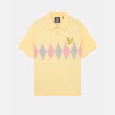 Lyle & Scott x Stuarts - Knitted Polo - Corn Yellow/Porto Grey/Azalea Pink