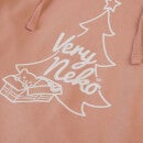 Neko Tree Women's Cropped Hoodie - Dusty Pink