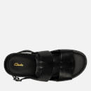Clarks Men's Sunder Strap Leather Sandals - Black - UK 7