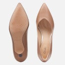 Clarks Women's Violet Leather Court Shoes - Praline - UK 3