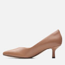 Clarks Women's Violet Leather Court Shoes - Praline